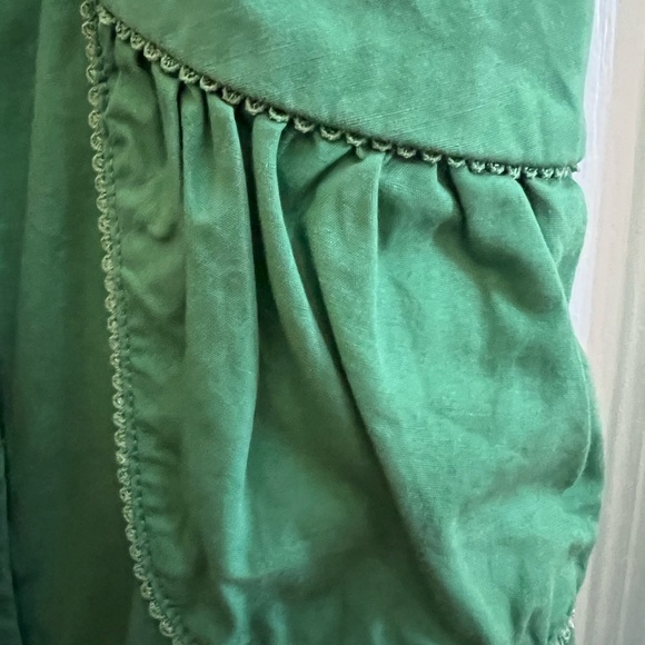 Vintage Forever Green Cotton Fit and Flare Dress 50s Inspired Tie Waist - Picture 6 of 9